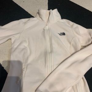 North Face white fleece jacket XS